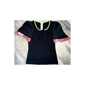 CACHAREL Silk blouse w Silk floral sleeves